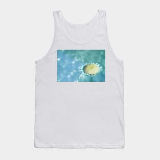 white flower with blue background Tank Top